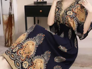 فستان نسائي بوهيمي - طبعة زهور