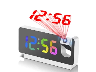 Led ساعة منبه للإسقاط مع شاشة ملونة كبيرة