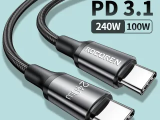كابل Rocoren-USB C to Type C ، سلك شاحن سريع الشحن ، USB PD 3.1 ، 5A Type C
