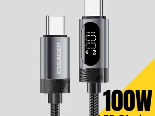 كابل Essager Type-C - شاشة ديجيتال 100 واط
