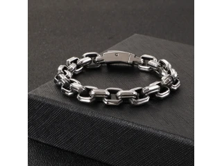 الفولاذ المقاوم للصدأ مربع سلسلة سوار للرجال أزياء