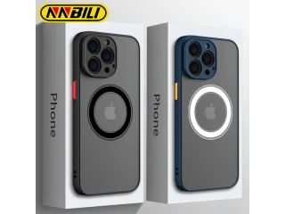 حافظة شحن لاسلكية فاخرة غير لامعة لهاتف Magsafe لهاتف iPhone 16 15 14 13 11 1...