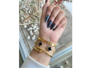 Bracelets Noir Gold & blanc